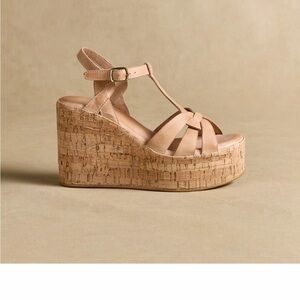 Antelope Marquez Wedge Sandals from Sundance, Taupe, NIB